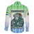 Sierra Leone Family Matching Mermaid Dress and Hawaiian Shirt with Tribal Chimpanzee Design and Green Blue Gradient Pattern