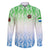 Sierra Leone Family Matching Off The Shoulder Long Sleeve Dress and Hawaiian Shirt with Tribal Chimpanzee Design and Green Blue Gradient Pattern