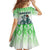 Sierra Leone Family Matching Tank Maxi Dress and Hawaiian Shirt with Tribal Chimpanzee Design and Green Blue Gradient Pattern