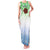 Sierra Leone Family Matching Tank Maxi Dress and Hawaiian Shirt with Tribal Chimpanzee Design and Green Blue Gradient Pattern