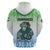 Sierra Leone Hoodie with Tribal Chimpanzee Design and Green Blue Gradient Pattern
