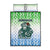 Sierra Leone Quilt Bed Set with Tribal Chimpanzee Design and Green Blue Gradient Pattern