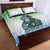 Sierra Leone Quilt Bed Set with Tribal Chimpanzee Design and Green Blue Gradient Pattern