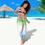 Sierra Leone Sarong with Tribal Chimpanzee Design and Green Blue Gradient Pattern