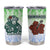 Sierra Leone Tumbler Cup with Tribal Chimpanzee Design and Green Blue Gradient Pattern