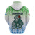 Sierra Leone Zip Hoodie with Tribal Chimpanzee Design and Green Blue Gradient Pattern