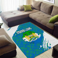 Sierra Leone Crest Area Rug with National Coat of Arms and Flag Colors