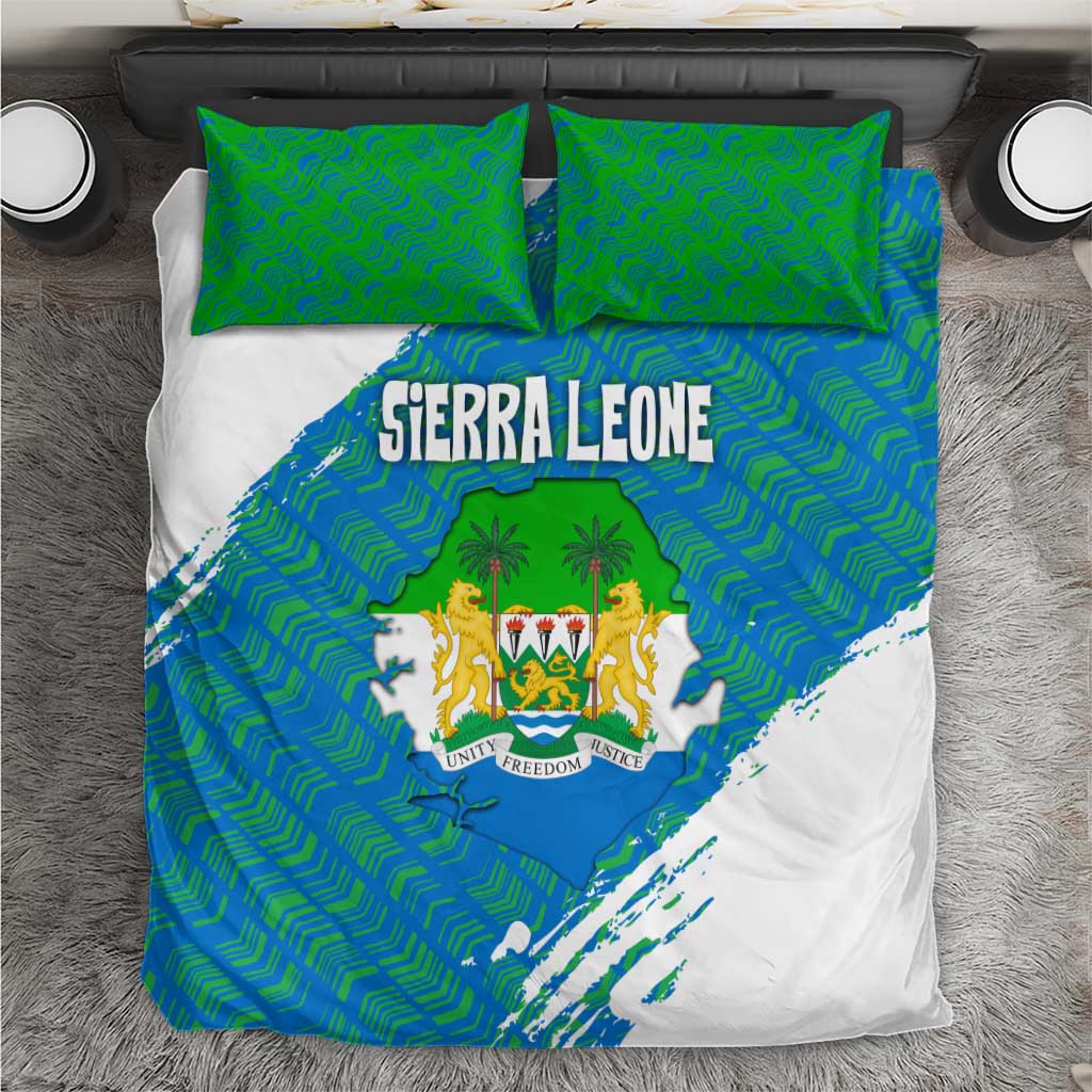 Sierra Leone Crest Bedding Set with National Coat of Arms and Flag Colors