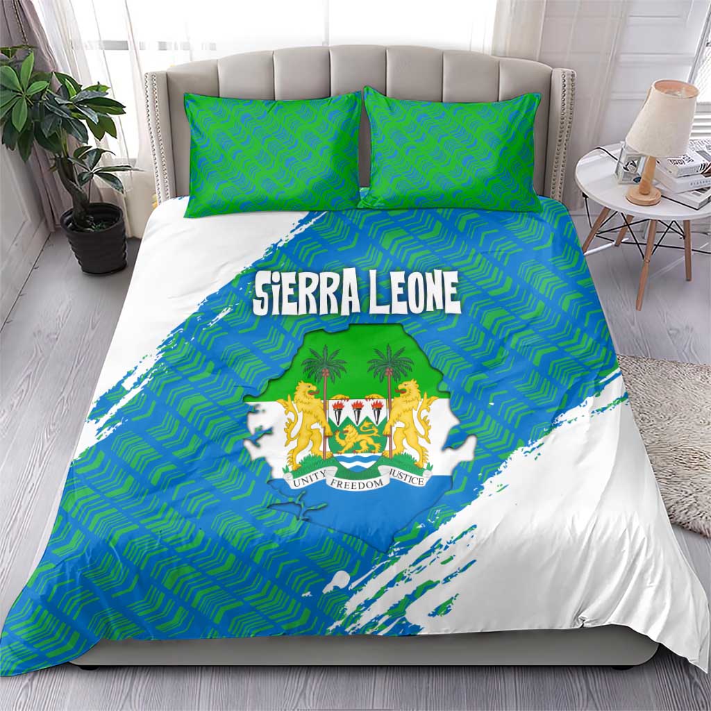 Sierra Leone Crest Bedding Set with National Coat of Arms and Flag Colors