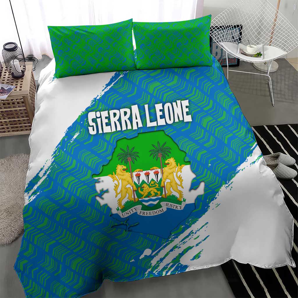 Sierra Leone Crest Bedding Set with National Coat of Arms and Flag Colors