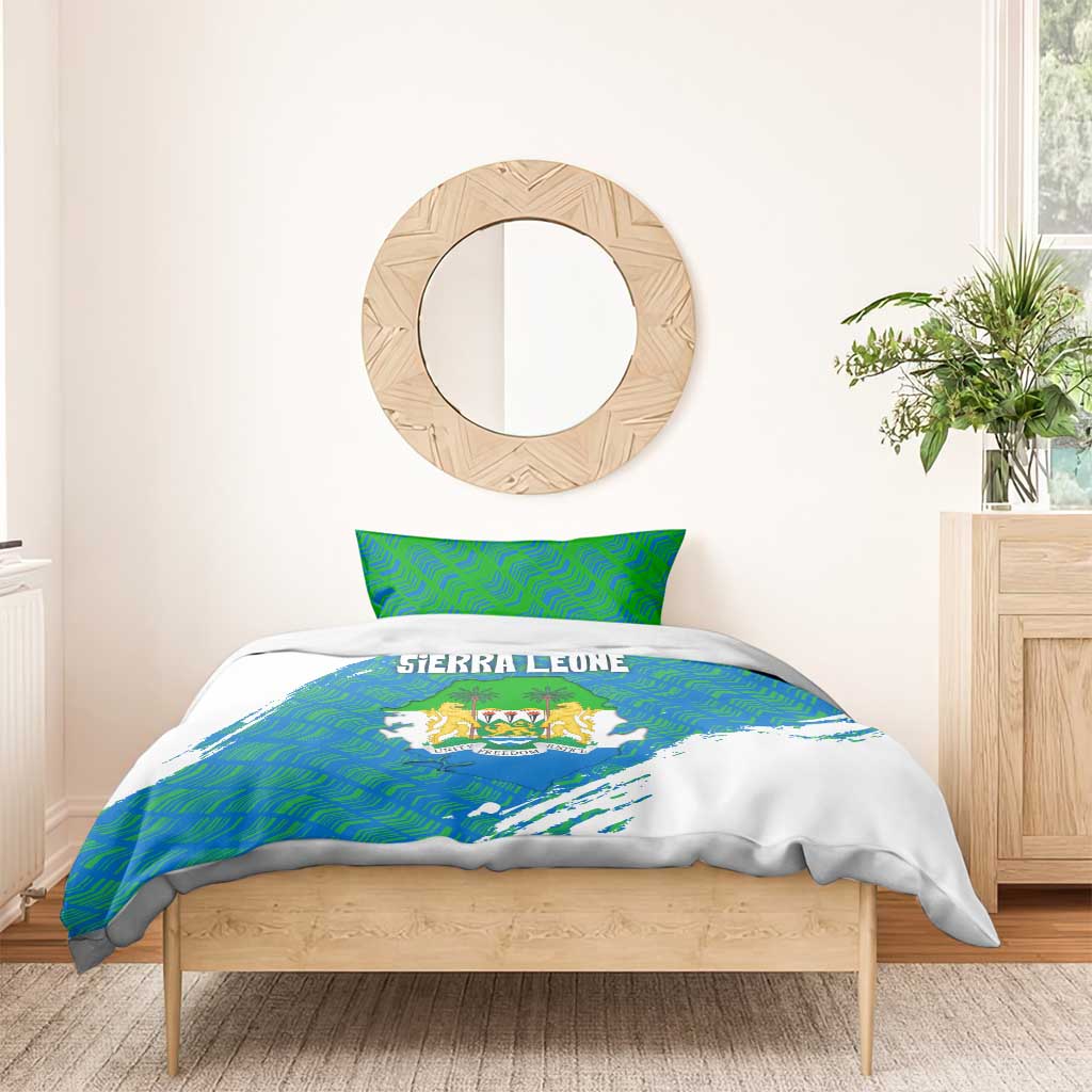 Sierra Leone Crest Bedding Set with National Coat of Arms and Flag Colors