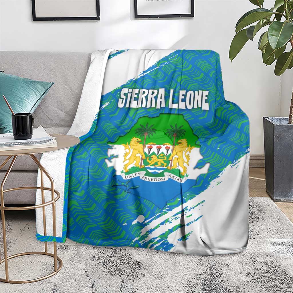 Sierra Leone Crest Blanket with National Coat of Arms and Flag Colors