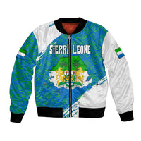 Sierra Leone Crest Bomber Jacket with National Coat of Arms and Flag Colors