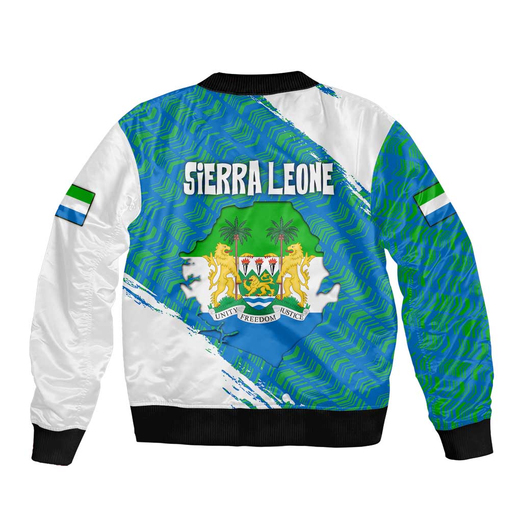 Sierra Leone Crest Bomber Jacket with National Coat of Arms and Flag Colors