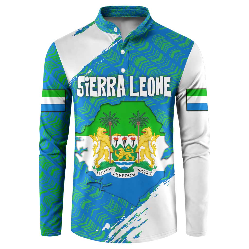 Sierra Leone Crest Button Sweatshirt with National Coat of Arms and Flag Colors