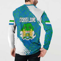 Sierra Leone Crest Button Sweatshirt with National Coat of Arms and Flag Colors