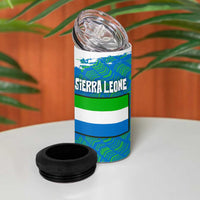 Sierra Leone Crest 4 in 1 Can Cooler Tumbler with National Coat of Arms and Flag Colors