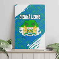 Sierra Leone Crest Canvas Wall Art with National Coat of Arms and Flag Colors