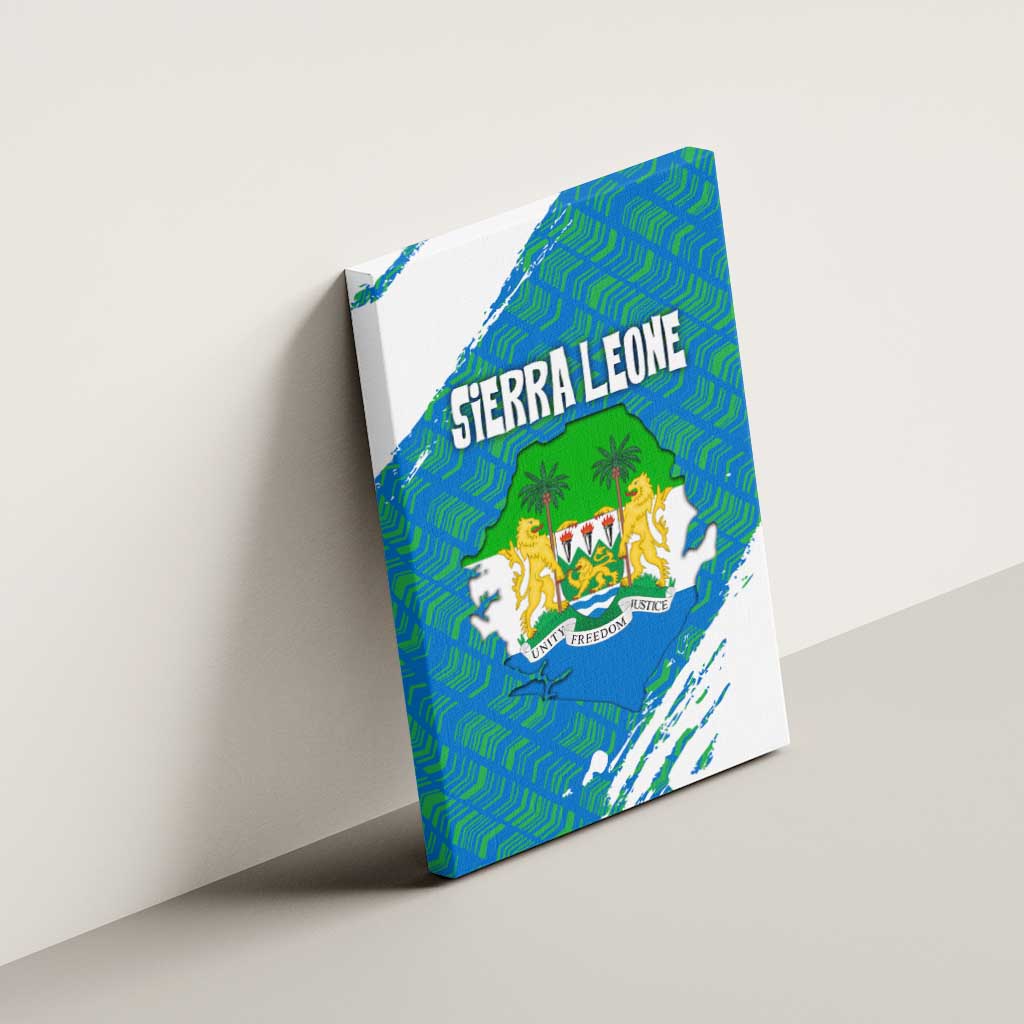 Sierra Leone Crest Canvas Wall Art with National Coat of Arms and Flag Colors