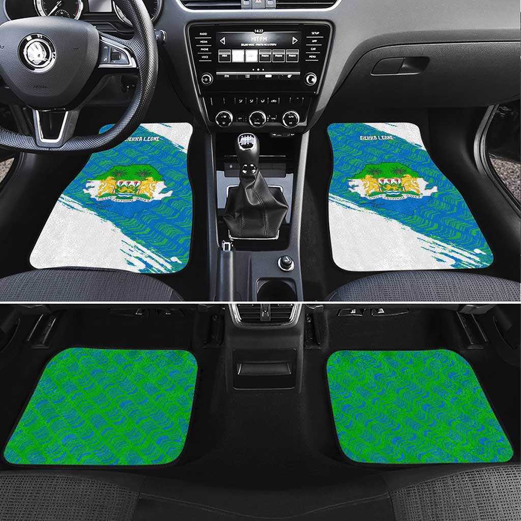 Sierra Leone Crest Car Mats with National Coat of Arms and Flag Colors