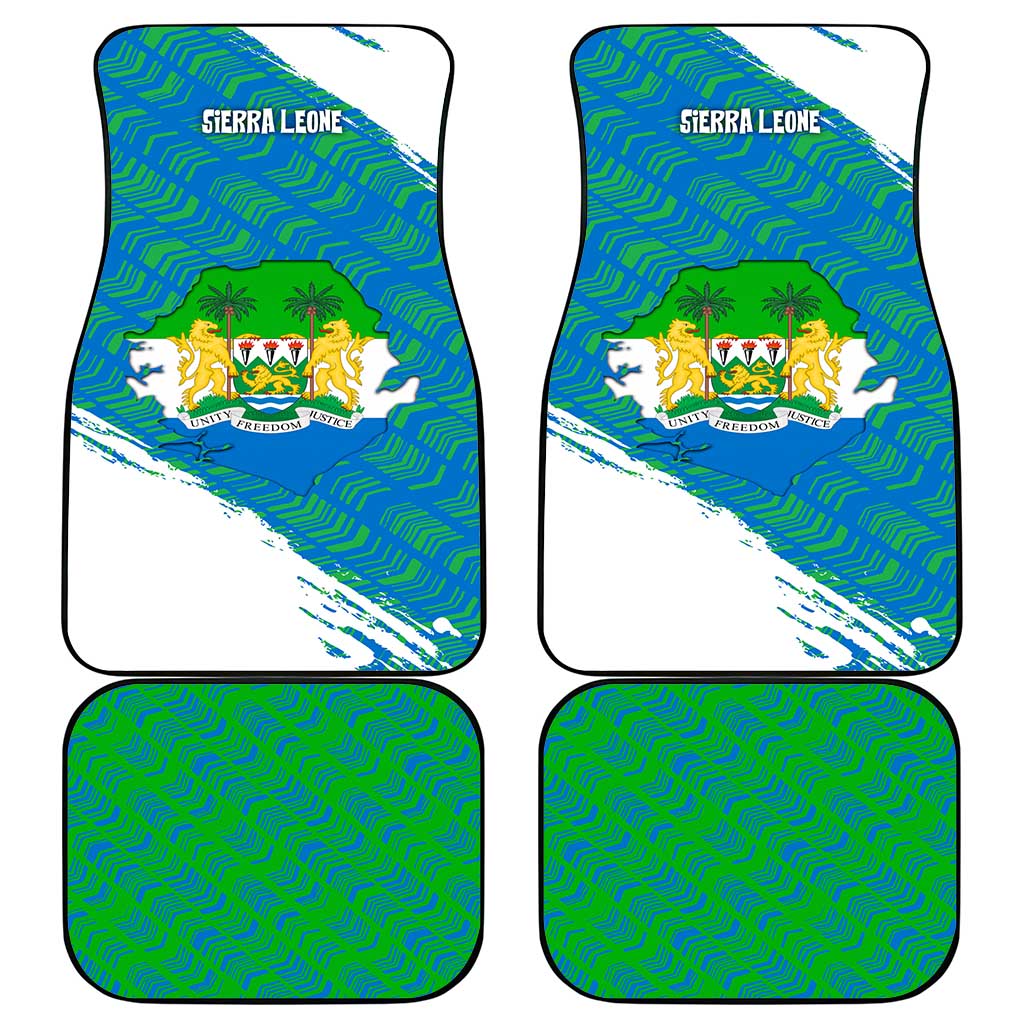 Sierra Leone Crest Car Mats with National Coat of Arms and Flag Colors