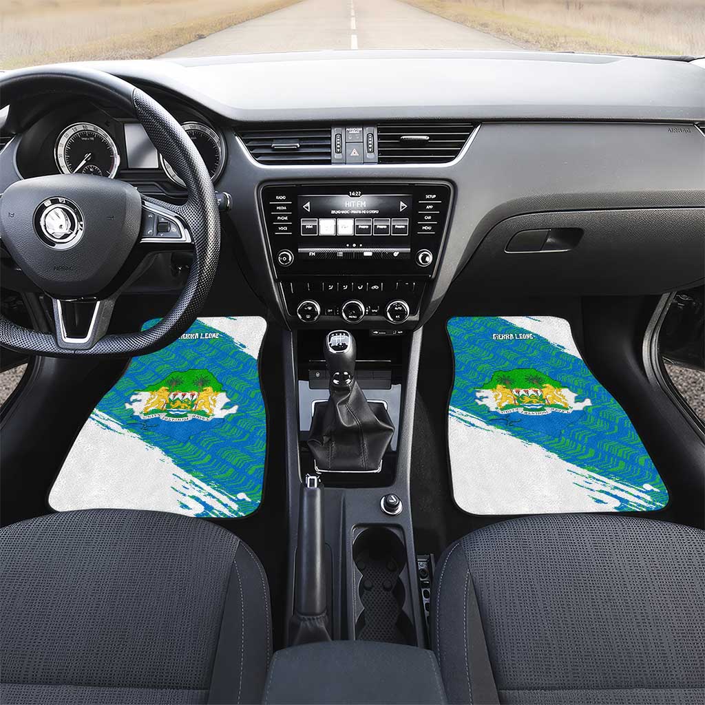 Sierra Leone Crest Car Mats with National Coat of Arms and Flag Colors