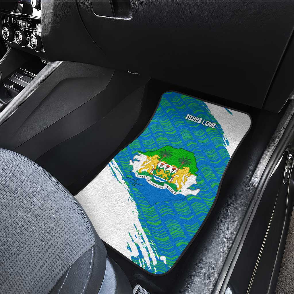 Sierra Leone Crest Car Mats with National Coat of Arms and Flag Colors