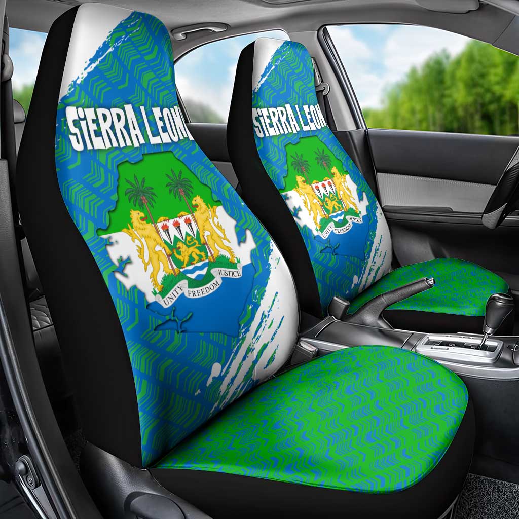 Sierra Leone Crest Car Seat Cover with National Coat of Arms and Flag Colors