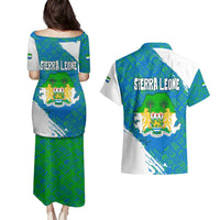 Sierra Leone Crest Couples Matching Puletasi and Hawaiian Shirt with National Coat of Arms and Flag Colors