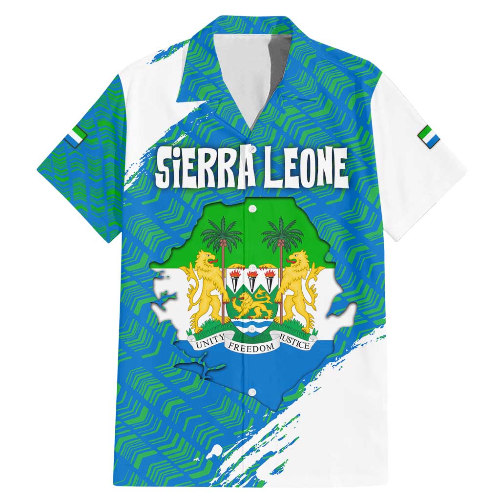 Sierra Leone Crest Family Matching Mermaid Dress and Hawaiian Shirt with National Coat of Arms and Flag Colors