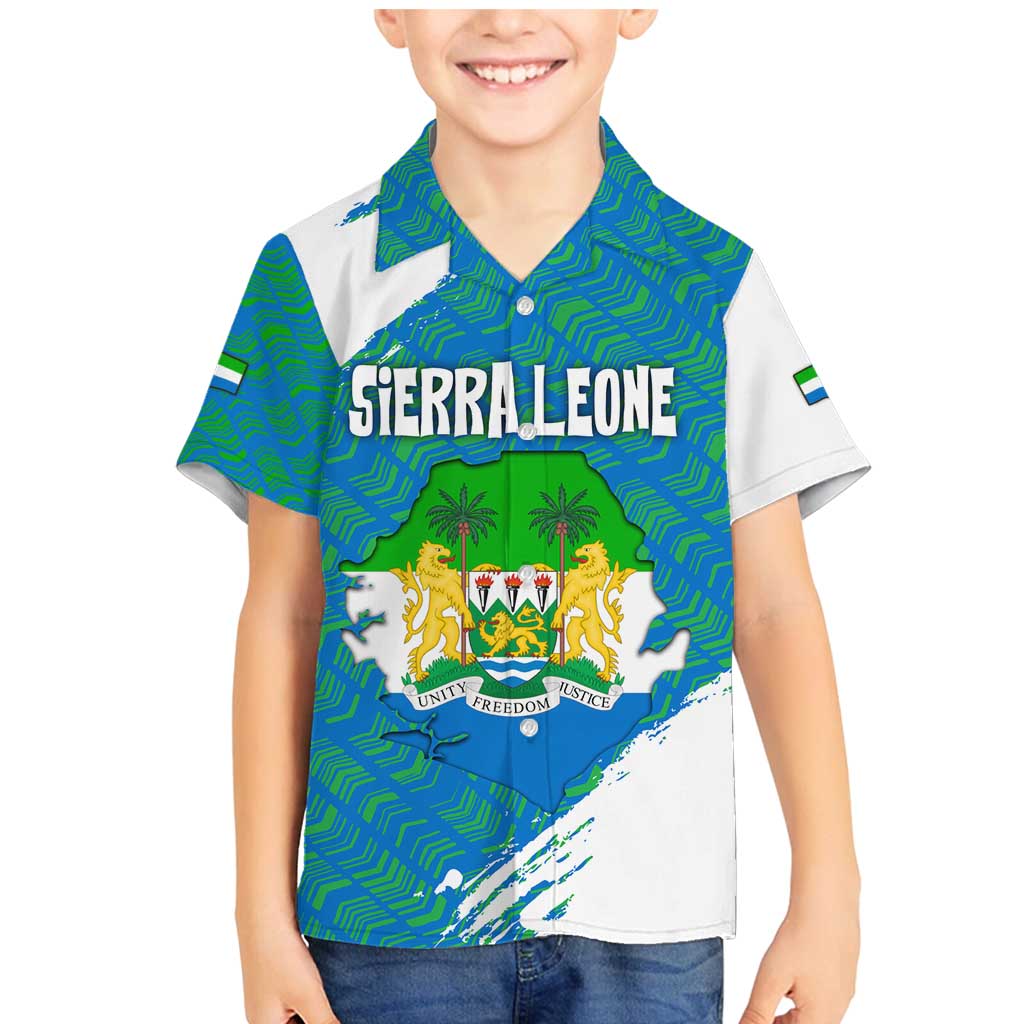 Sierra Leone Crest Family Matching Mermaid Dress and Hawaiian Shirt with National Coat of Arms and Flag Colors