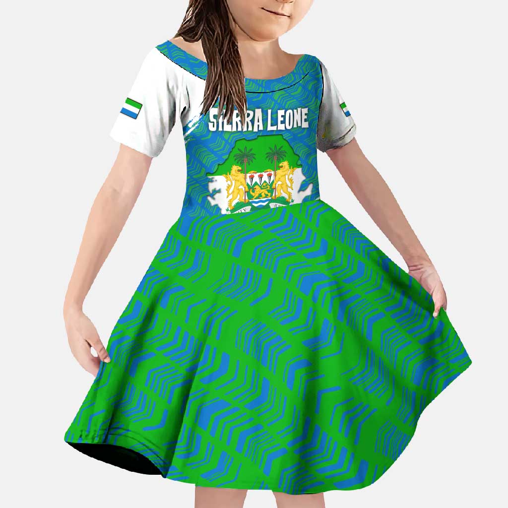 Sierra Leone Crest Family Matching Off Shoulder Maxi Dress and Hawaiian Shirt with National Coat of Arms and Flag Colors