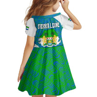 Sierra Leone Crest Family Matching Off Shoulder Maxi Dress and Hawaiian Shirt with National Coat of Arms and Flag Colors