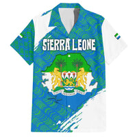 Sierra Leone Crest Family Matching Off Shoulder Maxi Dress and Hawaiian Shirt with National Coat of Arms and Flag Colors