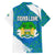 Sierra Leone Crest Family Matching Off Shoulder Maxi Dress and Hawaiian Shirt with National Coat of Arms and Flag Colors