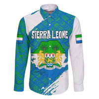 Sierra Leone Crest Family Matching Off Shoulder Maxi Dress and Hawaiian Shirt with National Coat of Arms and Flag Colors