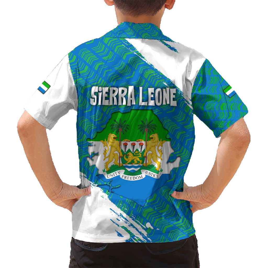 Sierra Leone Crest Family Matching Tank Maxi Dress and Hawaiian Shirt with National Coat of Arms and Flag Colors
