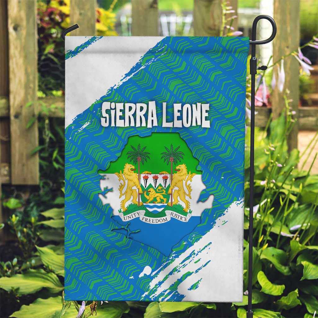Sierra Leone Crest Garden Flag with National Coat of Arms and Flag Colors