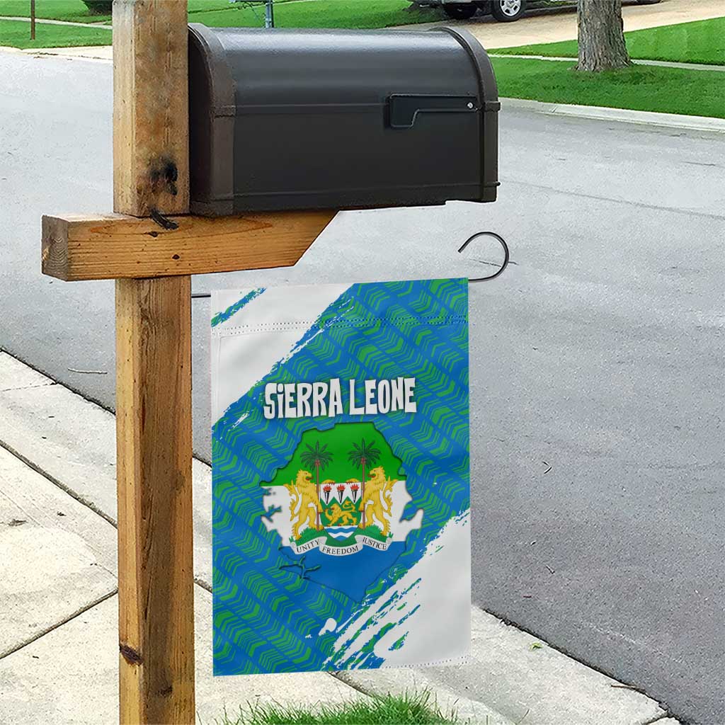 Sierra Leone Crest Garden Flag with National Coat of Arms and Flag Colors