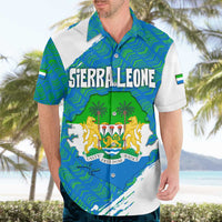 Sierra Leone Crest Hawaiian Shirt with National Coat of Arms and Flag Colors