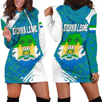 Sierra Leone Crest Hoodie Dress with National Coat of Arms and Flag Colors