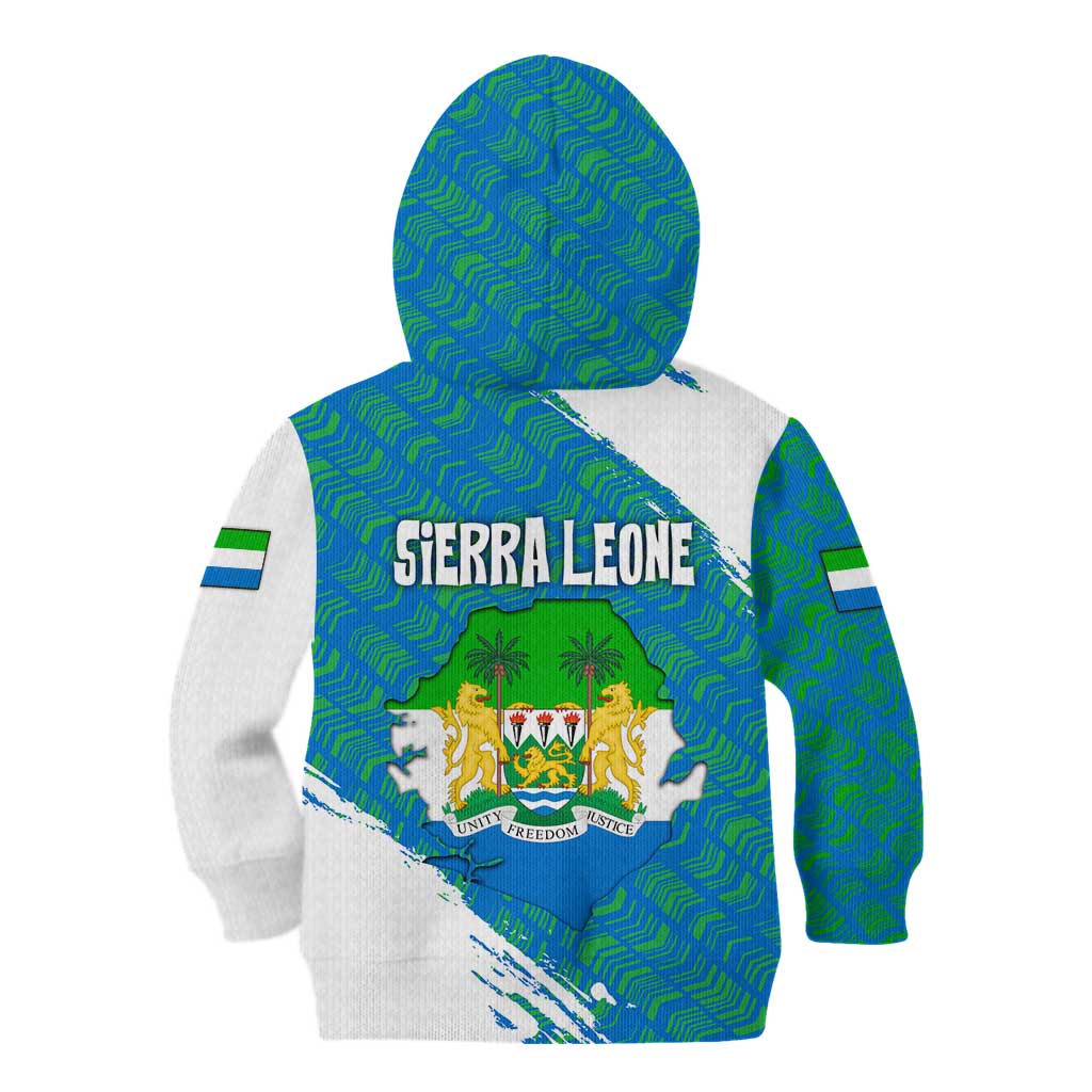 Sierra Leone Crest Kid Hoodie with National Coat of Arms and Flag Colors