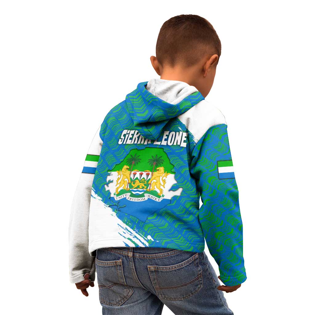 Sierra Leone Crest Kid Hoodie with National Coat of Arms and Flag Colors
