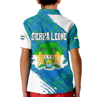 Sierra Leone Crest Kid Polo Shirt with National Coat of Arms and Flag Colors