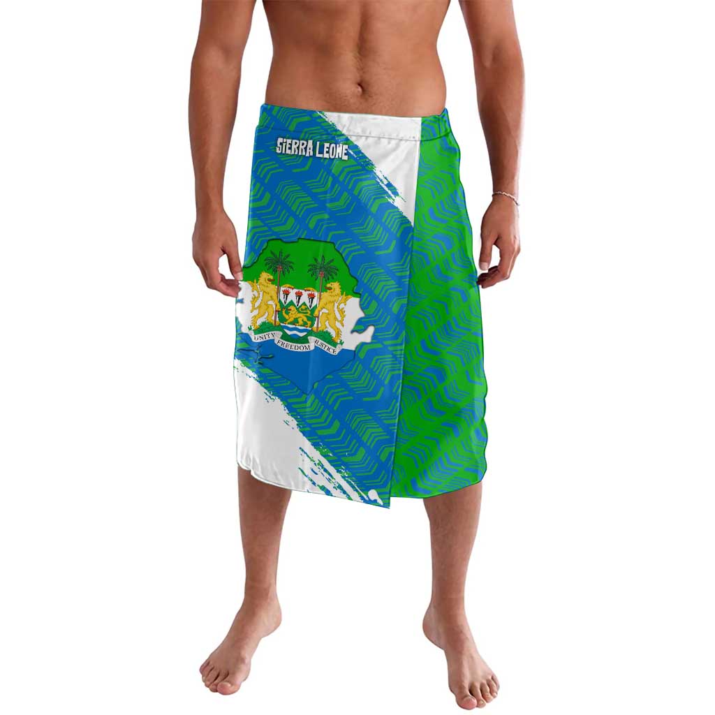 Sierra Leone Crest Lavalava with National Coat of Arms and Flag Colors
