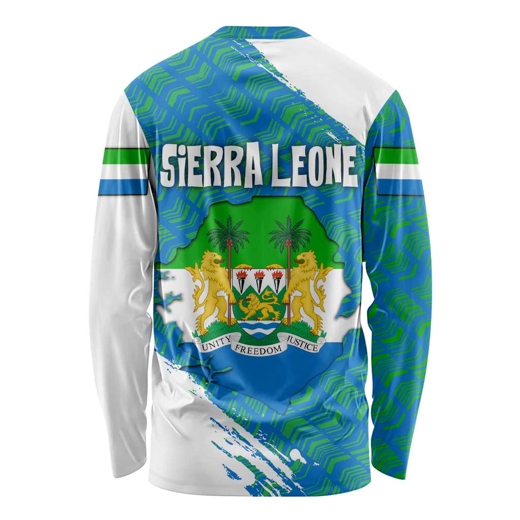 Sierra Leone Crest Long Sleeve Shirt with National Coat of Arms and Flag Colors