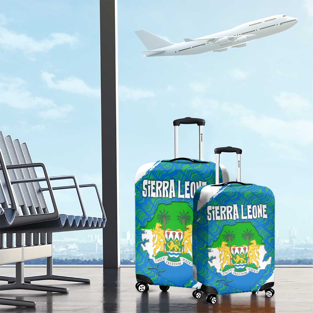 Sierra Leone Crest Luggage Cover with National Coat of Arms and Flag Colors