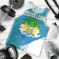 Sierra Leone Crest Men Tank Top with National Coat of Arms and Flag Colors