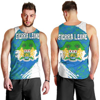 Sierra Leone Crest Men Tank Top with National Coat of Arms and Flag Colors