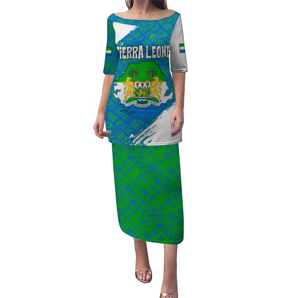 Sierra Leone Crest Puletasi with National Coat of Arms and Flag Colors